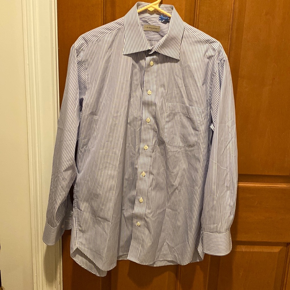 H. STOCKTON MENS LONGSLEEVE BUTTONUP DRESS SHIRT MADE IN NEW ENGLAND